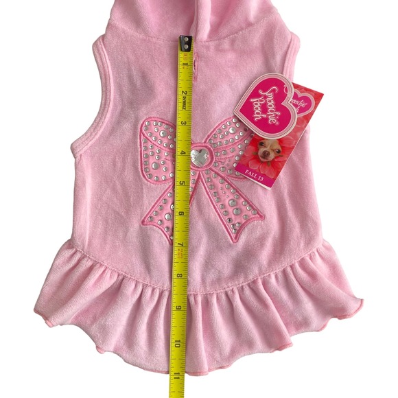 NEW Smoochie Pooch Velour Hoodie Dog Dress Pink Size S - Picture 7 of 9